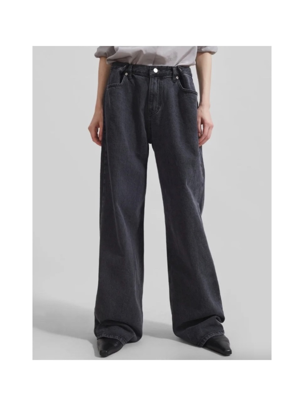 The Frankie Shop Hayla Wide Leg Jean Black Wash Women’s Size M/L
